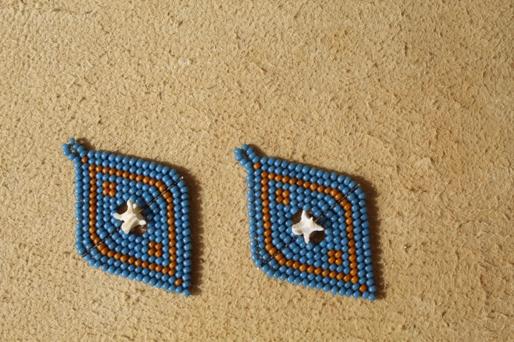vertebrae diamonds - juniper blue + toast yellow