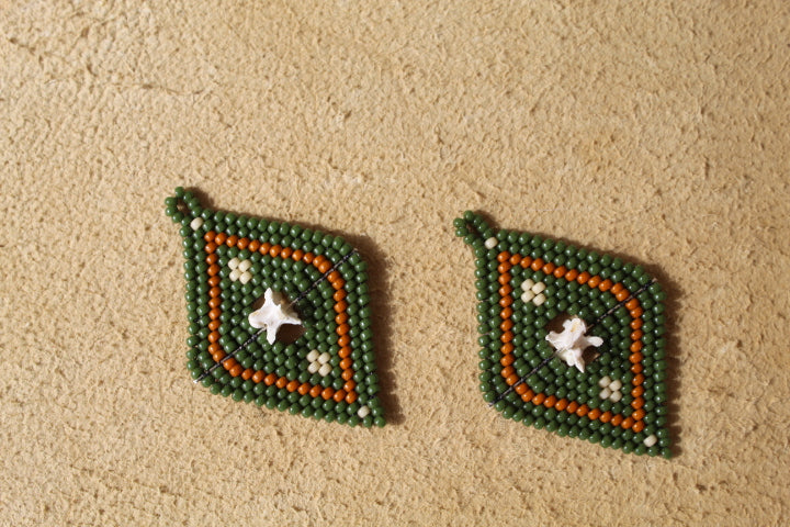 vertebrae diamonds - hunter green + persimmon