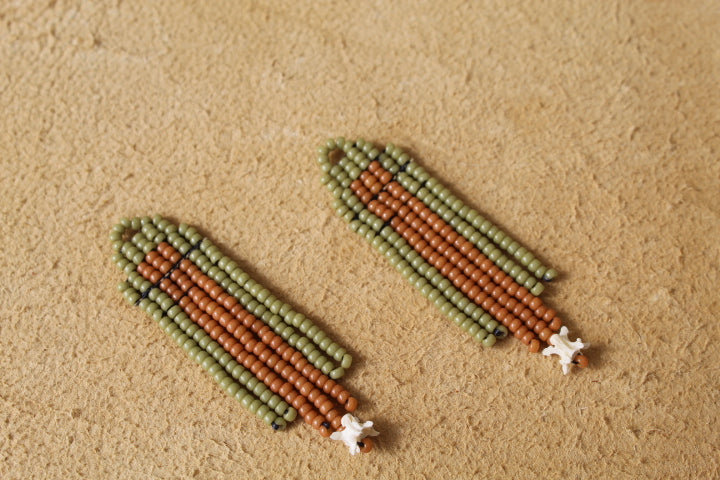 mini block mtns - sage green + cedar brown