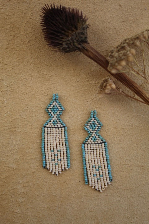 mini diamond dancers - turquoise + cream