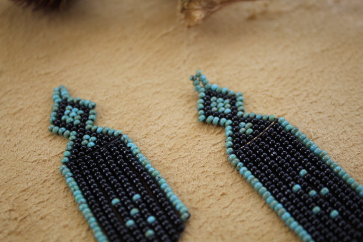 mini diamond dancers - turquoise + black